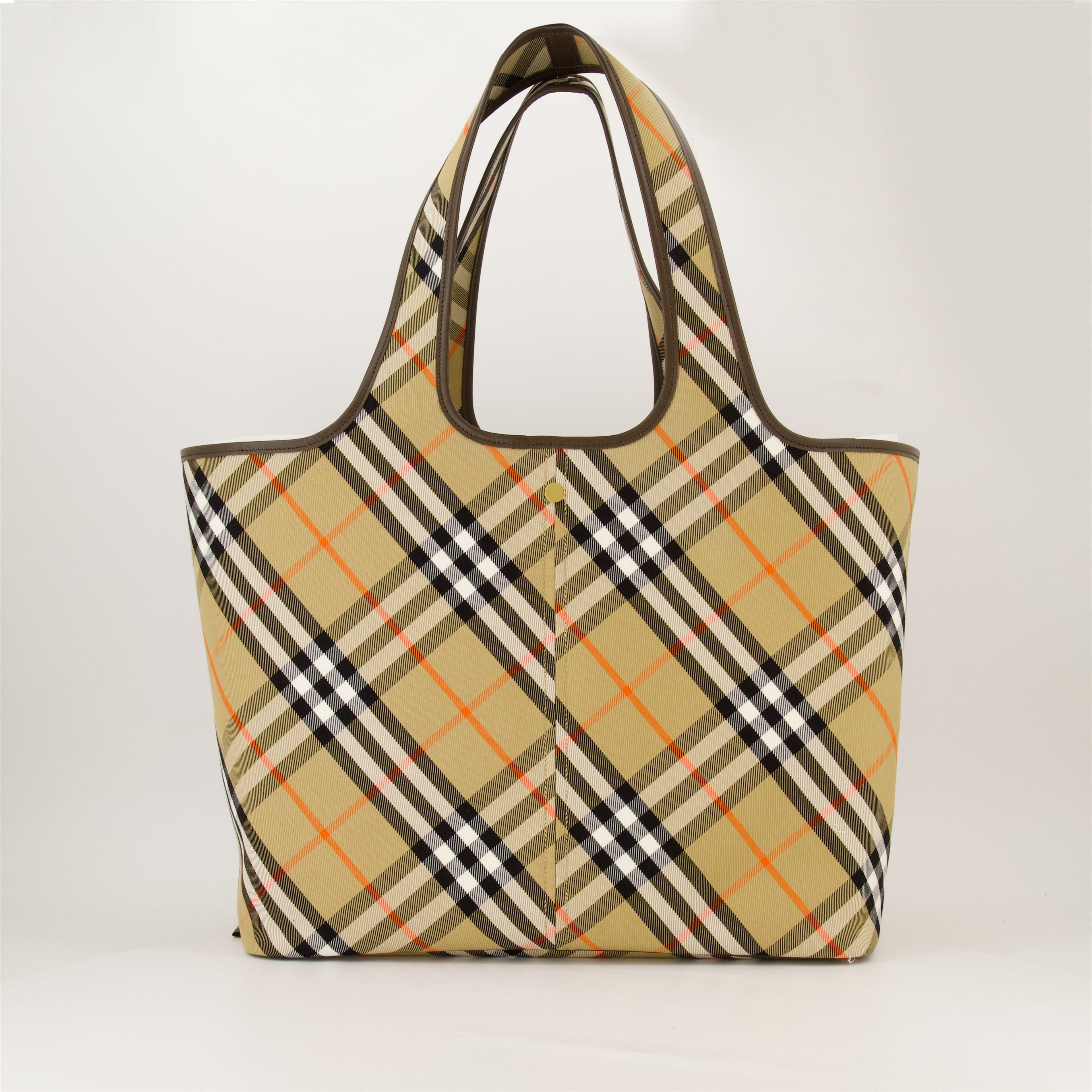 Beige Checkerboard Tote, Burberry Bag, Luxury Designer Tote, Autumn-Winter 2024 Bag, Elegant Women's Accessories