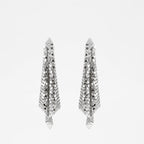 Silver earrings, Rabanne Pixel earrings, Draped design earrings, Metallic mesh jewelry, Spring-Summer 2025 accessories