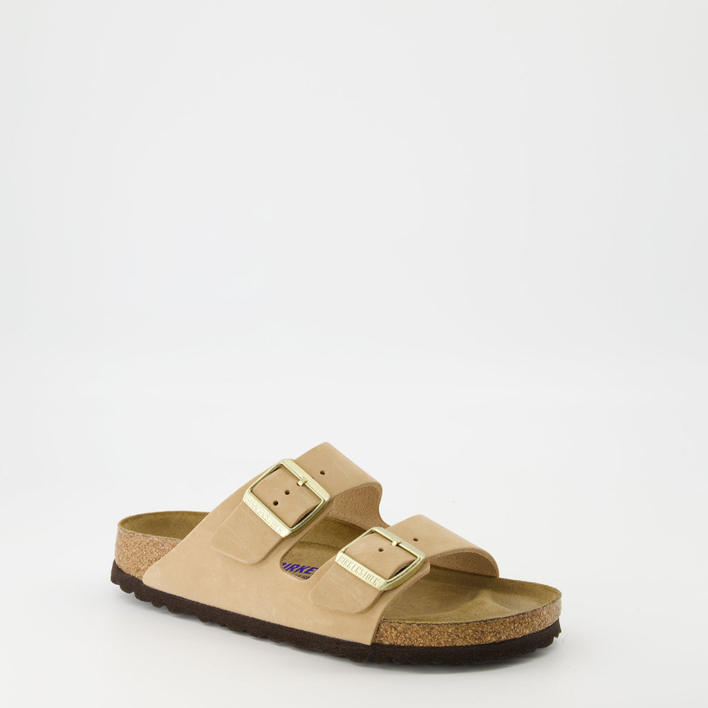 Arizona sandals, beige sandals, adjustable sandals, oiled leather footwear, comfortable summer shoes