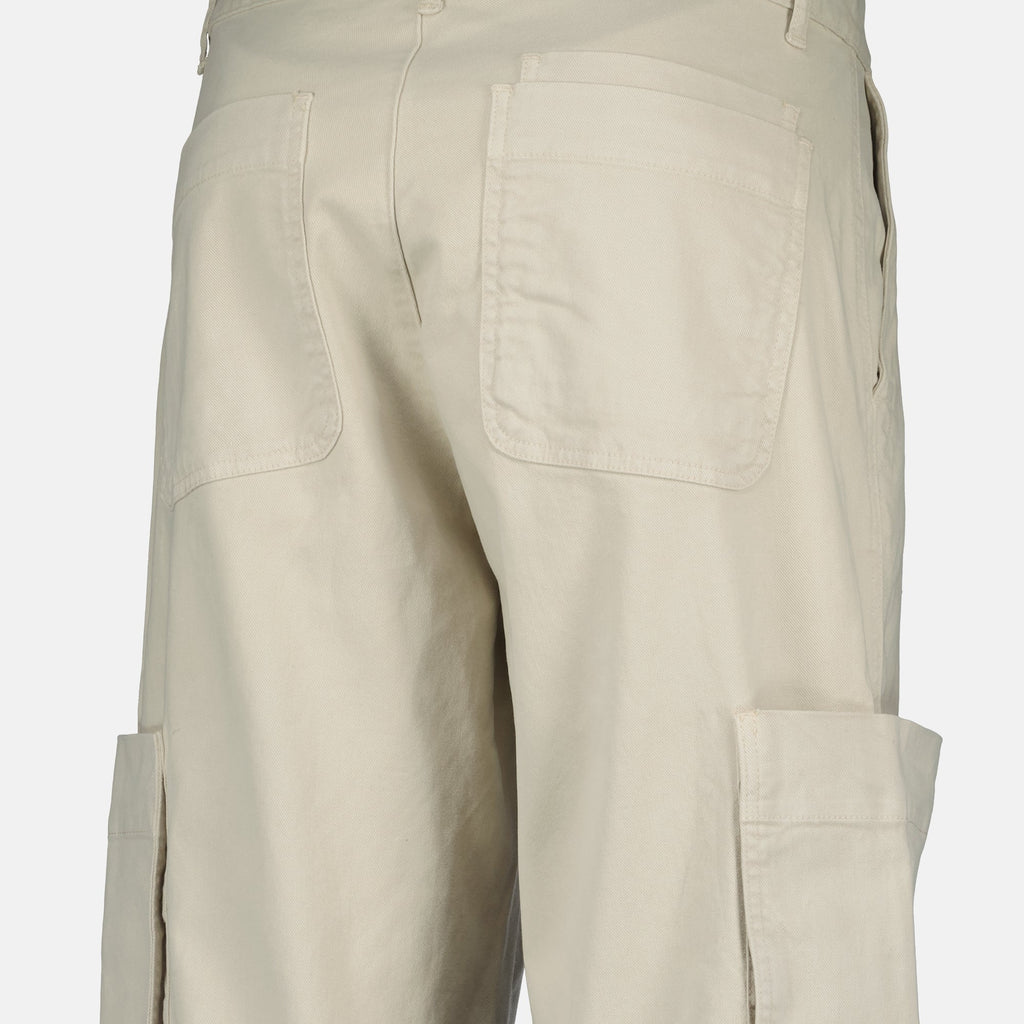 beige cargo pants, Officine Générale, Autumn-Winter collection, five-pocket pants, cotton pants