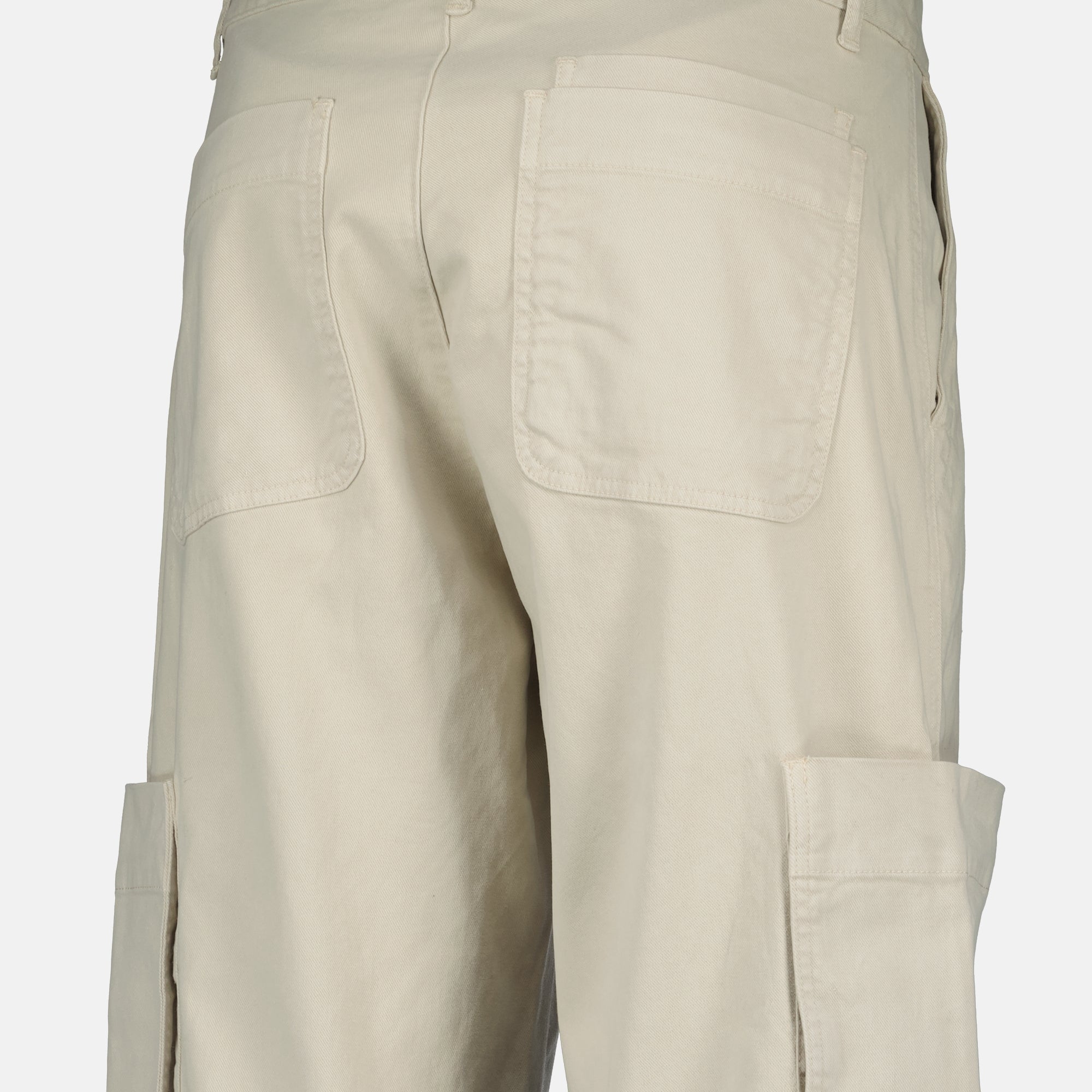 beige cargo pants, Officine Générale, Autumn-Winter collection, five-pocket pants, cotton pants