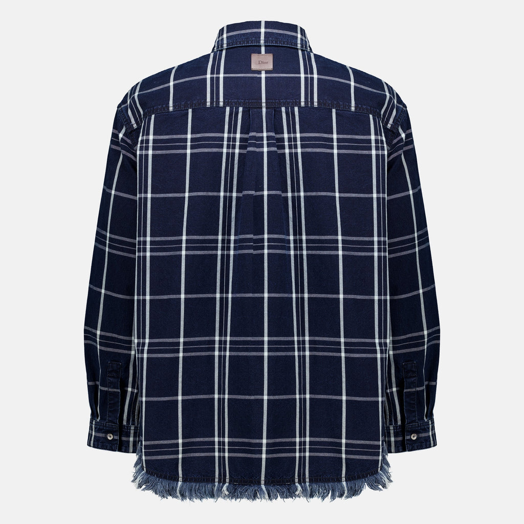 Camisa de Cuadros Azul Sobredimensionada