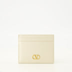 Image of VLogo White Card Holder by Valentino Garavani for Women - Season Autumn-Winter 2025 - Front View