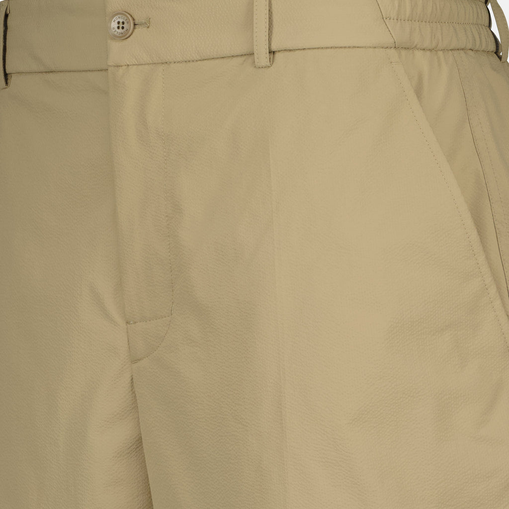 Pantaloni Corti in Seersucker Beige
