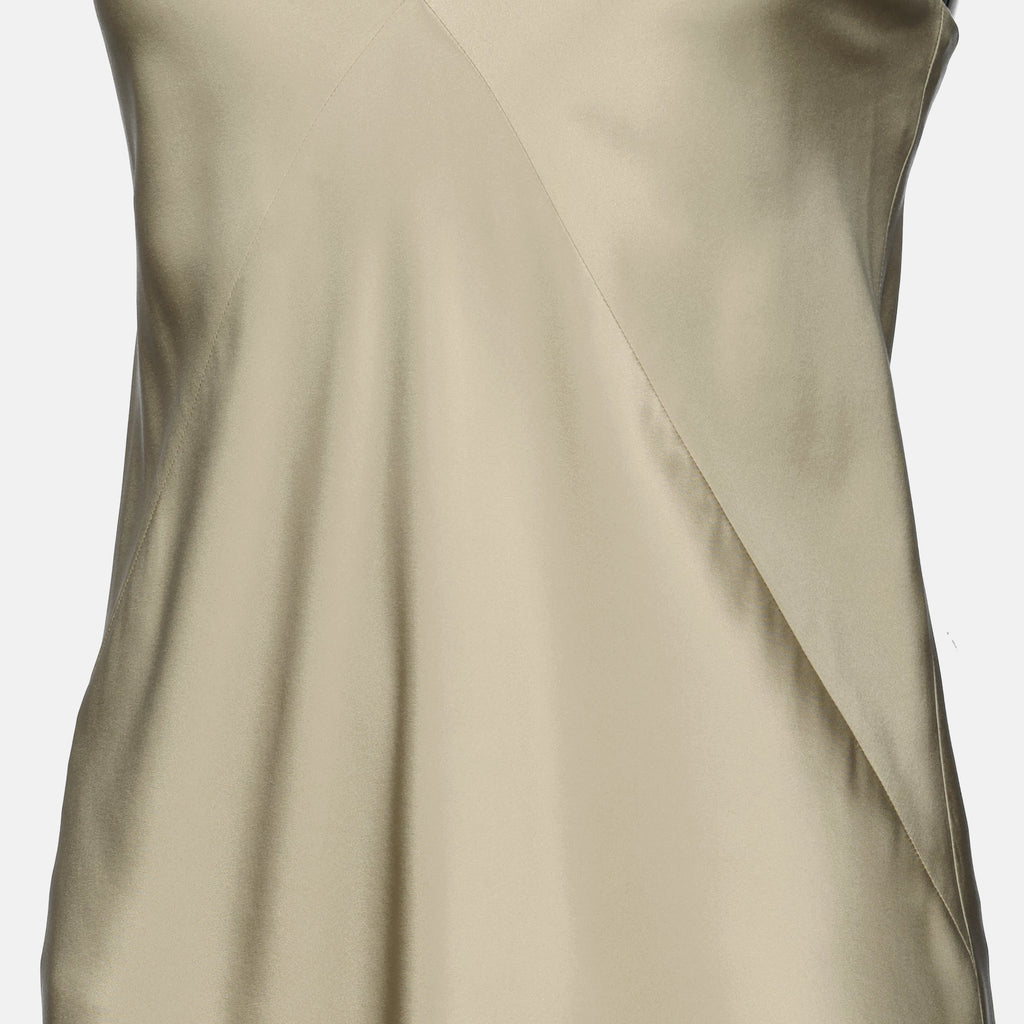 Top de seda satin beige