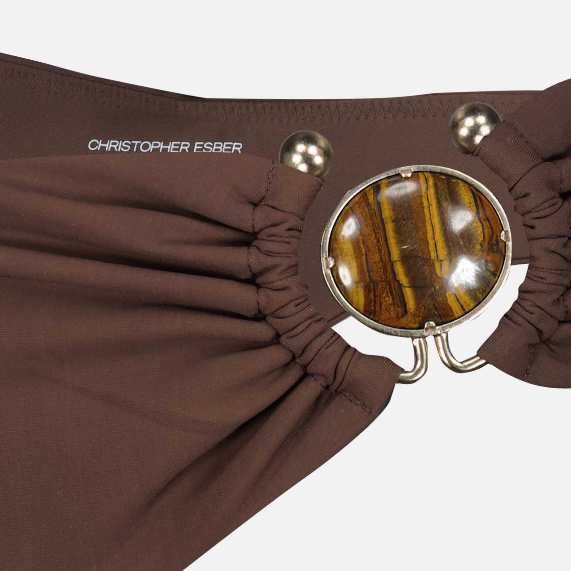 Image of Mineral Stone Brown Swimsuit Bottom by Christopher Esber for Women - Season Spring-Summer 2026 - Detail View 1