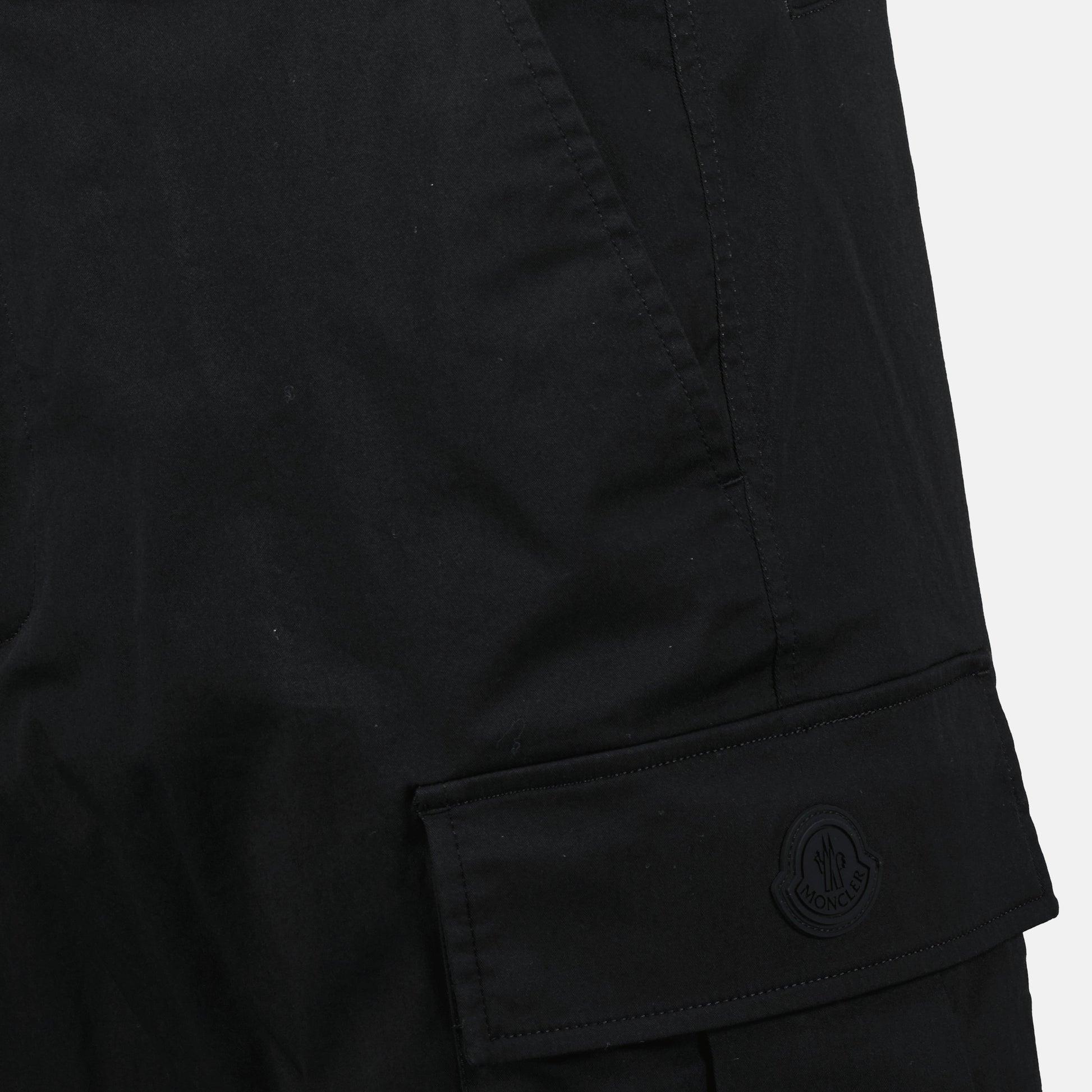 black cargo trousers, Moncler, gabardine pants, men's trousers, designer pants