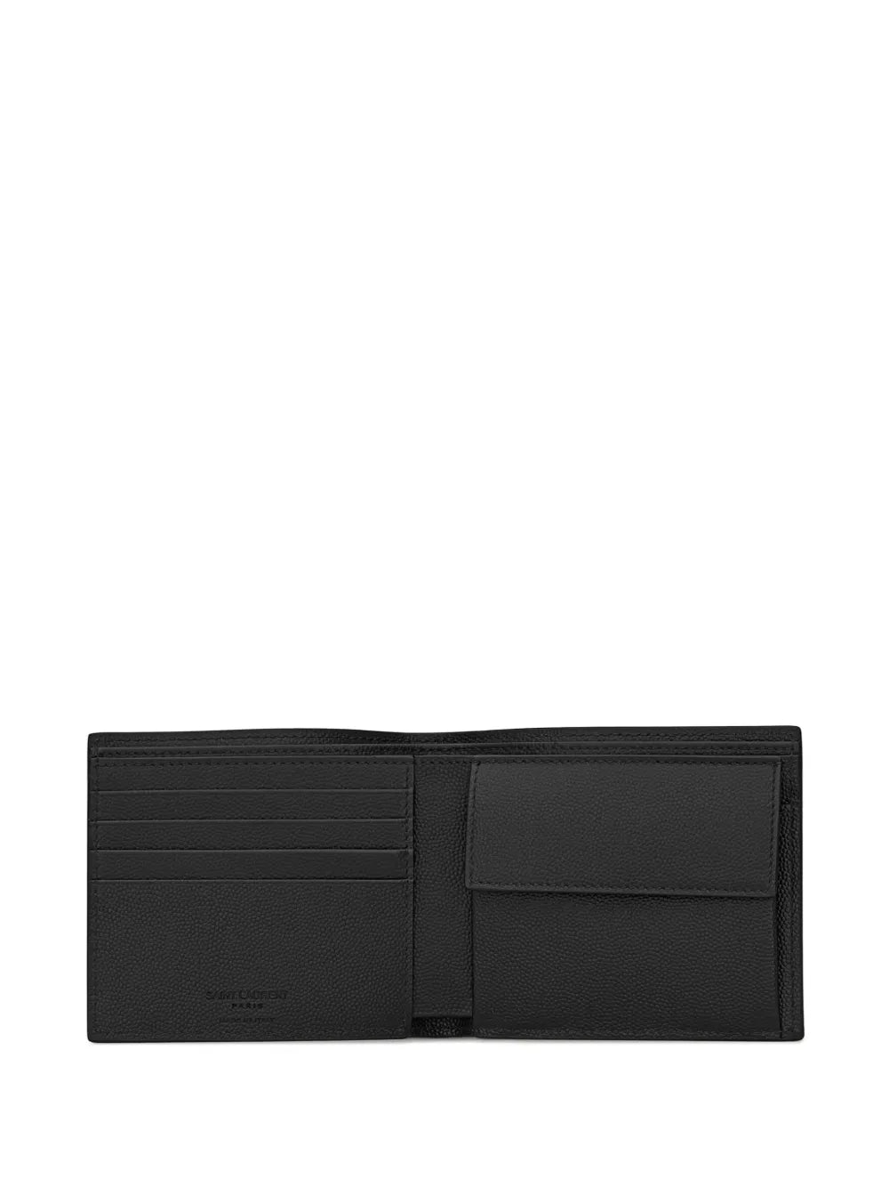 Black leather wallet, Saint Laurent wallet, luxury men's accessories, elegant wallet, premium leather wallet