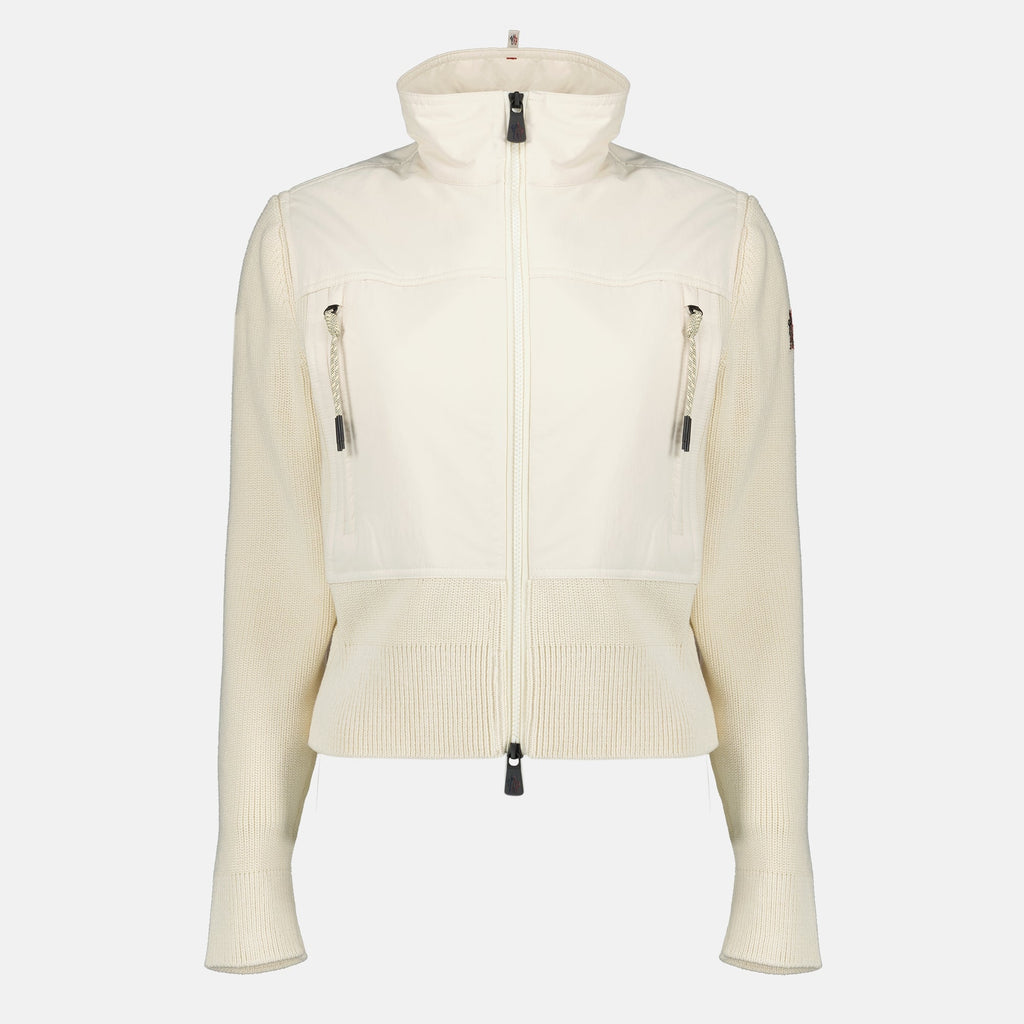 Bild der bi-material Cardiganjacke von Moncler Grenoble für Damen - Saison Frühling-Sommer 2026 - Vorderansicht