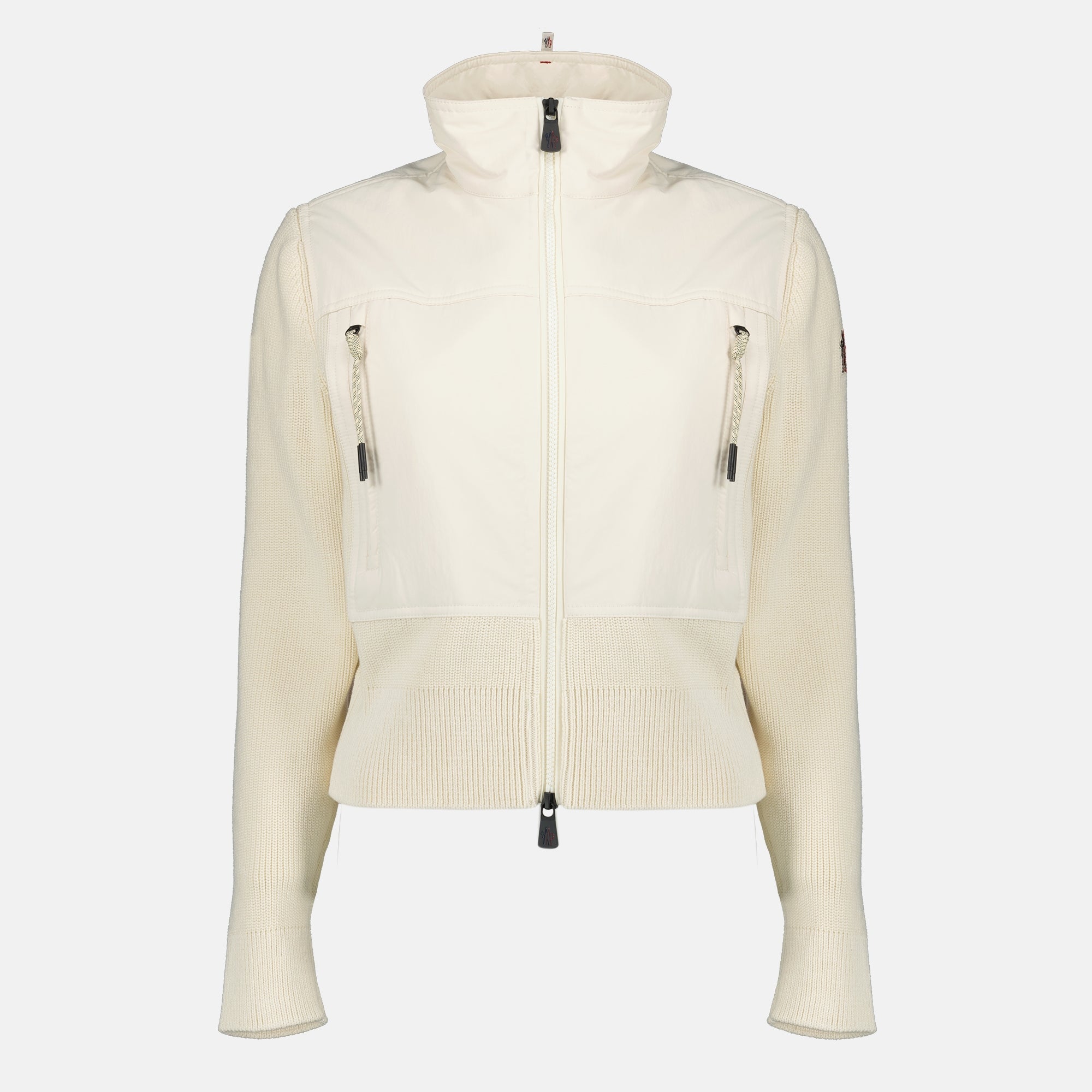 Image of Bi-Material Cardigan Jacket by Moncler Grenoble for Women - Season Spring-Summer 2026 - Front View