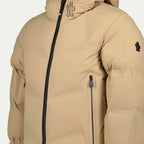 Quilted jacket, Moncler Grenoble, beige jacket, adjustable hood, autumn-winter jacket