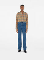 Burberry, Beige Plaid Shirt, Women's Luxury Shirt, Iconic Plaid, High-End Fashion