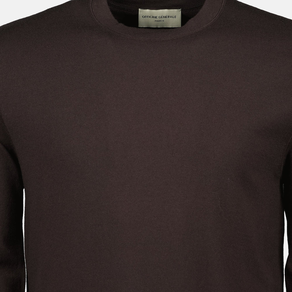 brown long sleeve t shirt officine generale men 15618305327484