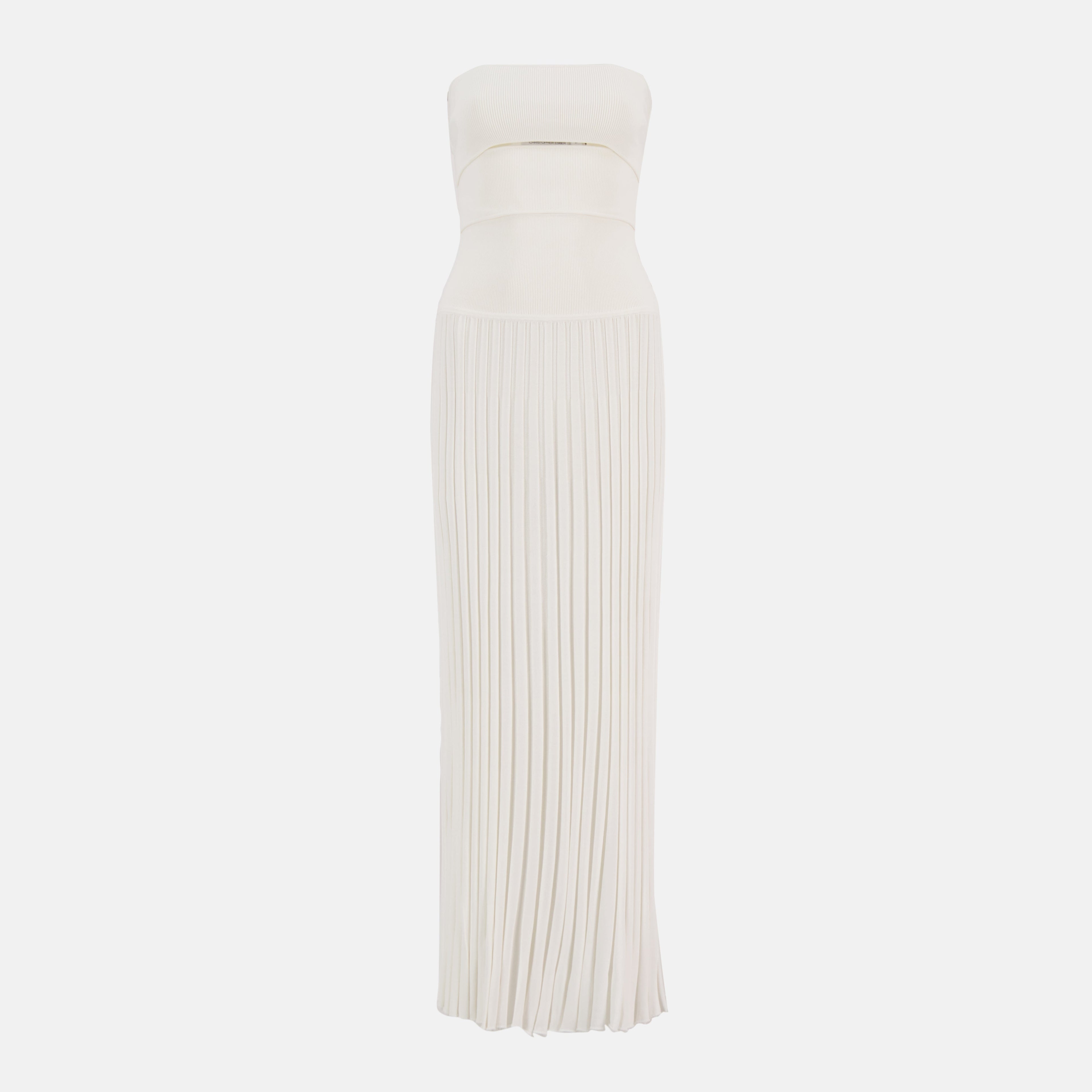 bustier dress, Christopher Esber, white dress, elegant dress, evening wear