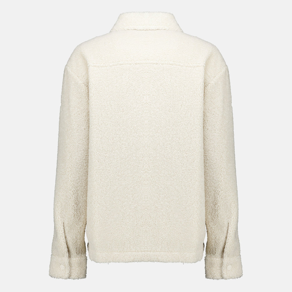 Chaqueta teddy blanca con cremallera