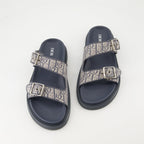 Dior sandals, luxury shoes, embroidered fabric sandals, rubber sole sandals, designer footwear