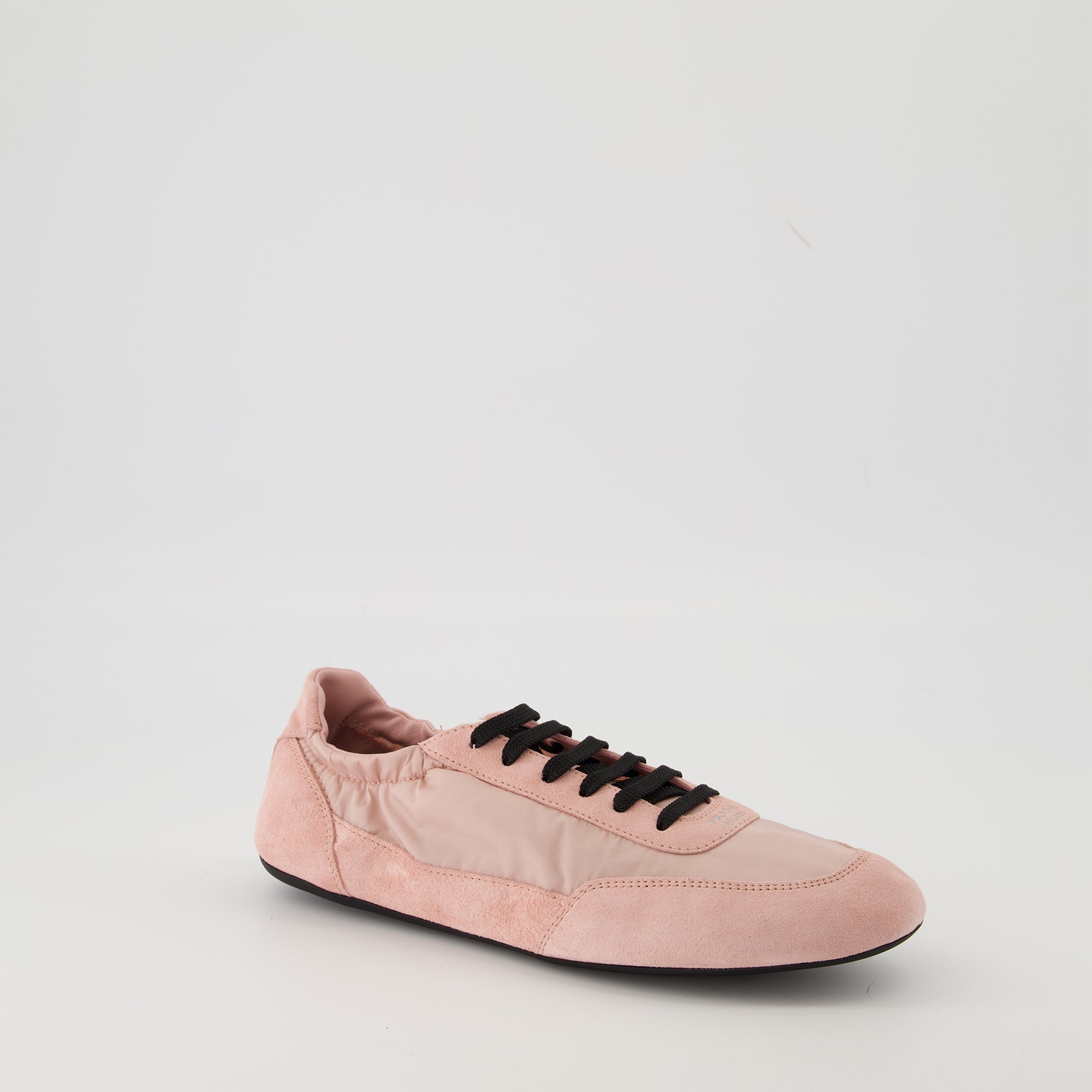 Prada sneakers, pink sneakers, Re-nylon shoes, designer footwear, suede leather sneakers