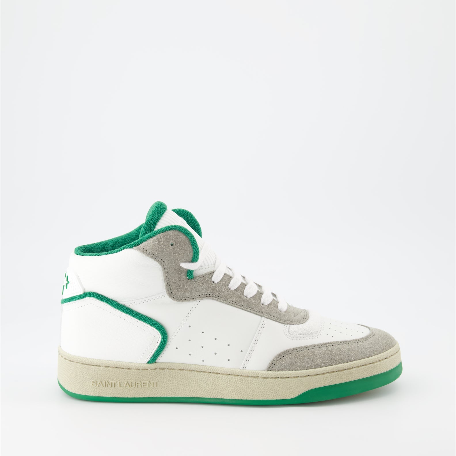 Saint Laurent, men's high-top sneakers, luxury sneakers, leather sneakers, designer footwear