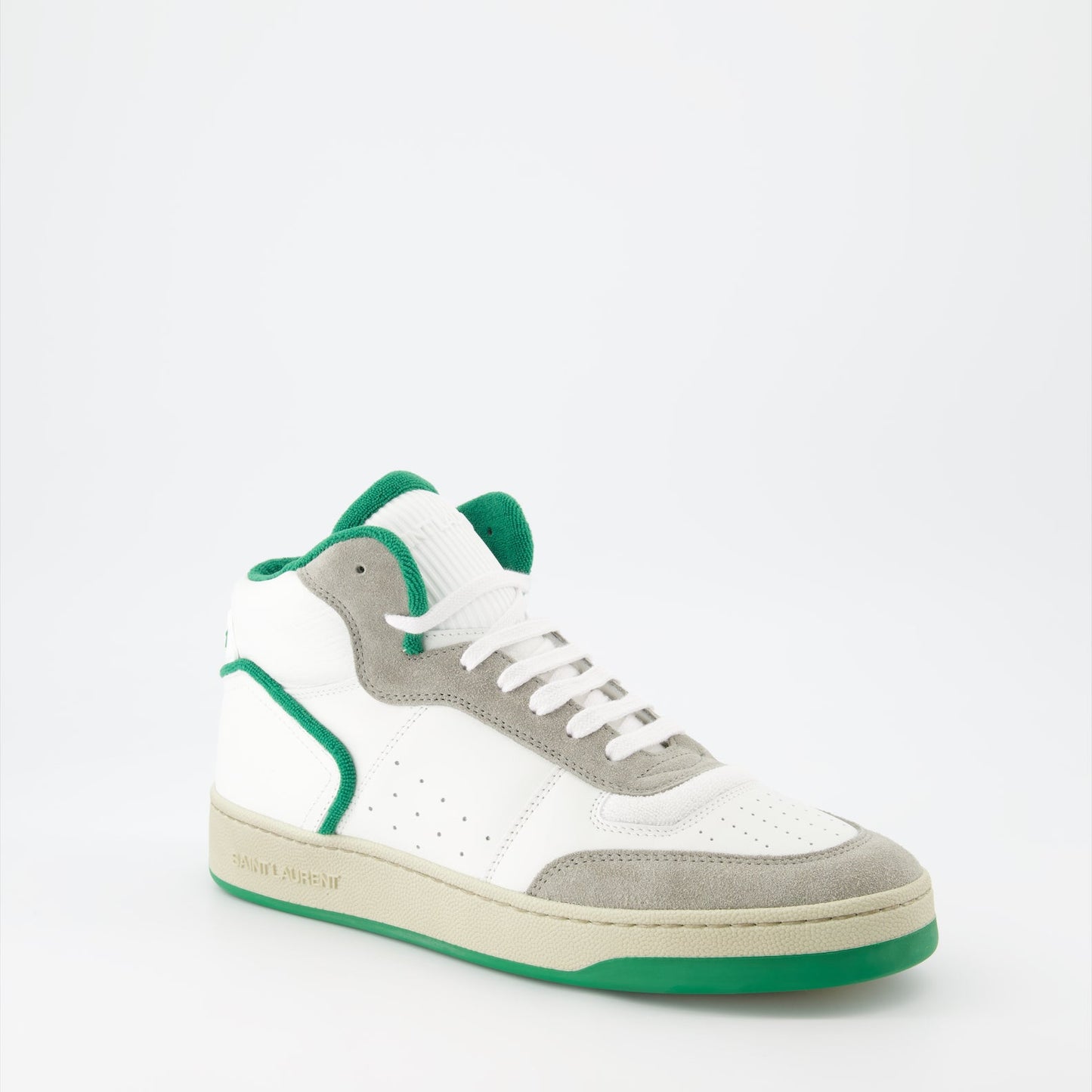 Saint Laurent, men's high-top sneakers, luxury sneakers, leather sneakers, designer footwear