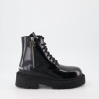 Image of Patent Leather Combat Boots by Palm Angels for Women - Season Autumn-Winter 2023 - Right Side View