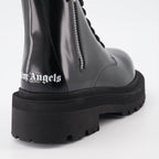 Image of Patent Leather Combat Boots by Palm Angels for Women - Season Autumn-Winter 2023 - Back View