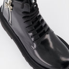 Image of Patent Leather Combat Boots by Palm Angels for Women - Season Autumn-Winter 2023 - Top Detail View