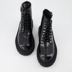 Image of Patent Leather Combat Boots by Palm Angels for Women - Season Autumn-Winter 2023 - Top View Pair