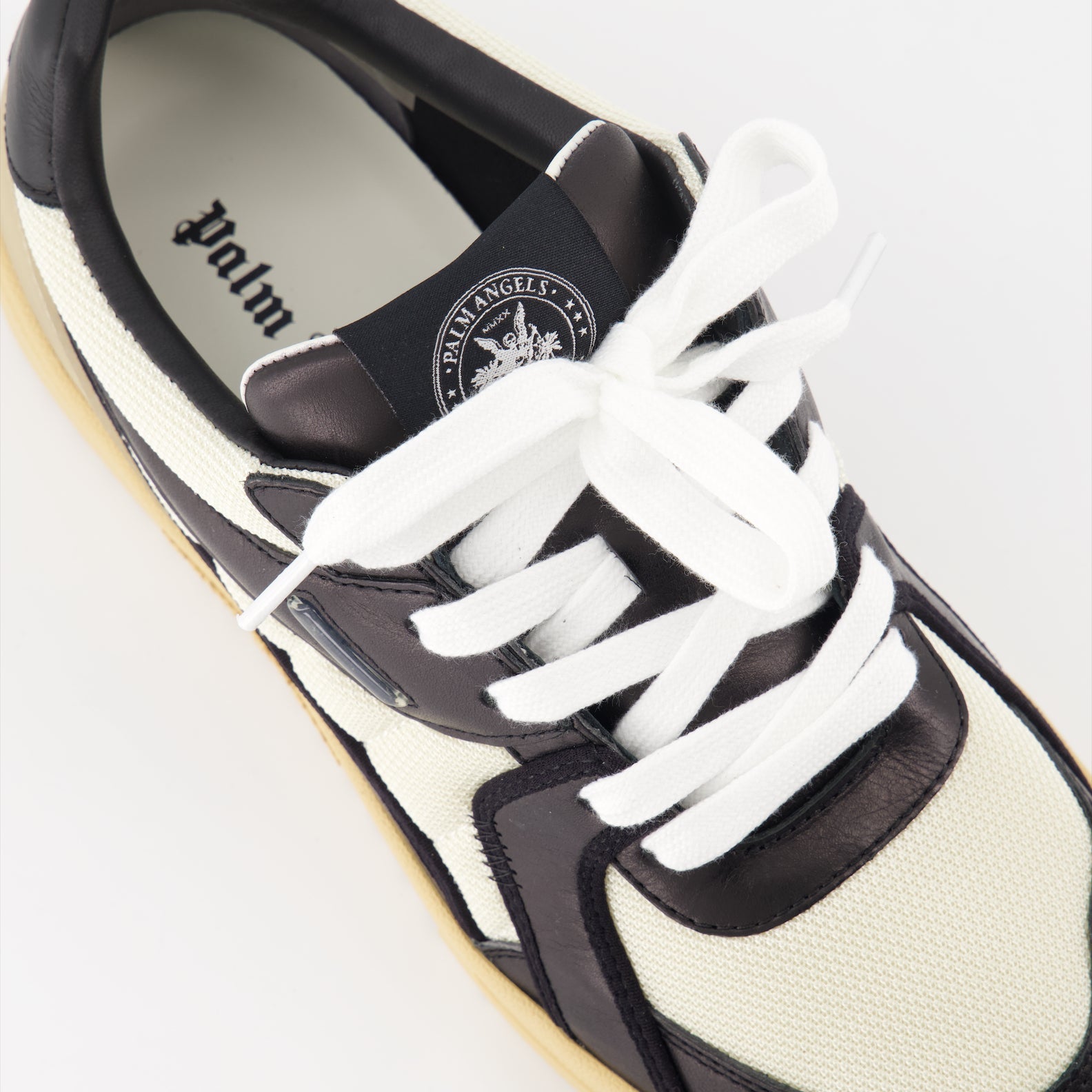 Palm Angels, luxury sneakers, beige-black sneakers, high-end streetwear, Palm University sneakers