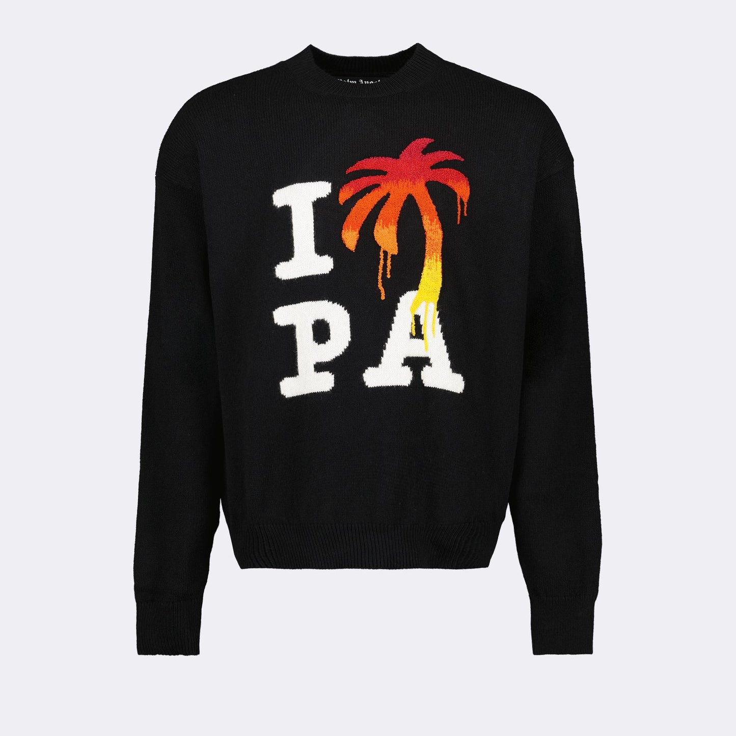 Palm Angels, I Love PA Sweatshirt, Luxury Pullover, Black Sweatshirt, Designer Casualwear