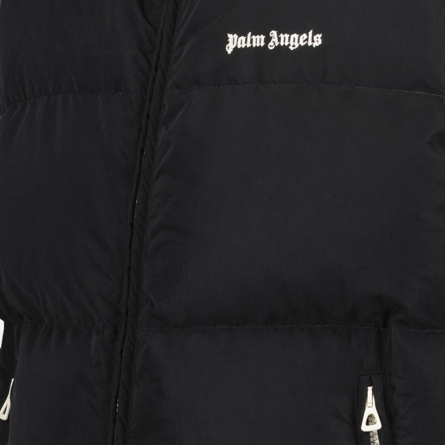 Sleeveless down jacket, Palm Angels, luxury vest, black down jacket, high-end fashion