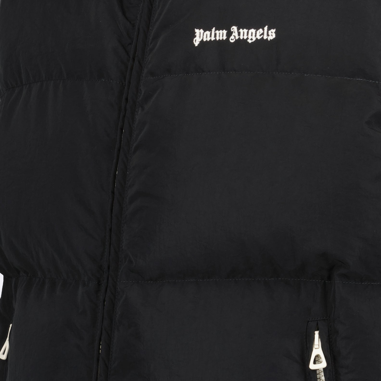 Sleeveless down jacket, Palm Angels, luxury vest, black down jacket, high-end fashion