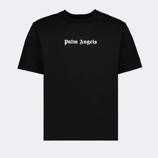 Palm Angels, men's luxury t-shirt, black logo t-shirt, designer t-shirt, premium men's fashion