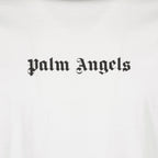 Palm Angels, White Logo T-Shirt, Men's Luxury T-Shirt, Designer T-Shirt, High-End Fashion