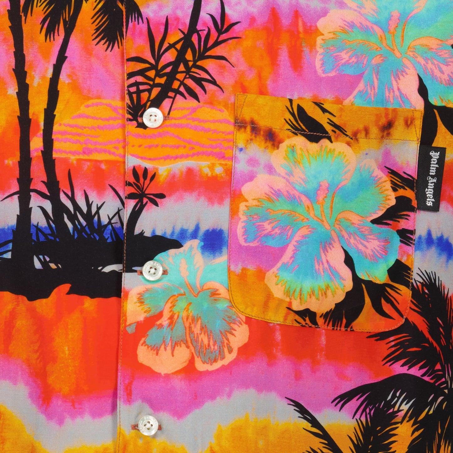 Palm Angels, Psychedelic Palms, Multicolored Shirt, Luxury Fashion, Tropical Print