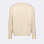 Palm Angels sweater, beige logo sweater, men's luxury sweater, designer knitwear, high-end fashion