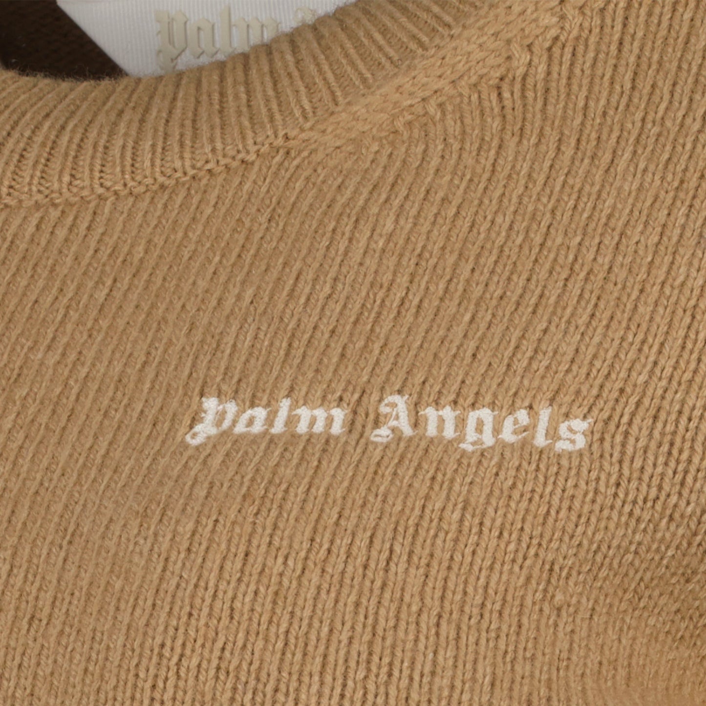 Palm Angels sweater, luxury women's sweater, branded logo sweater, high-end fashion, brown sweater for women