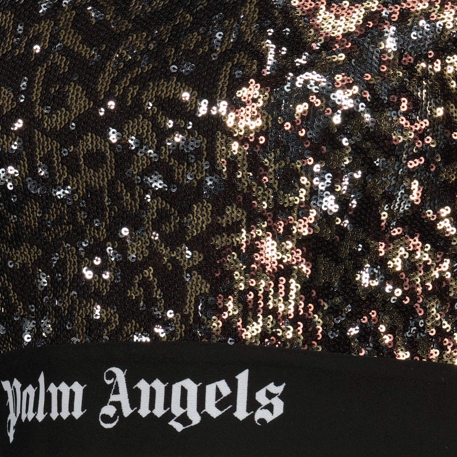 luxury sequin top, Palm Angels women's top, brown sequin shirt, high-end fashion, evening wear