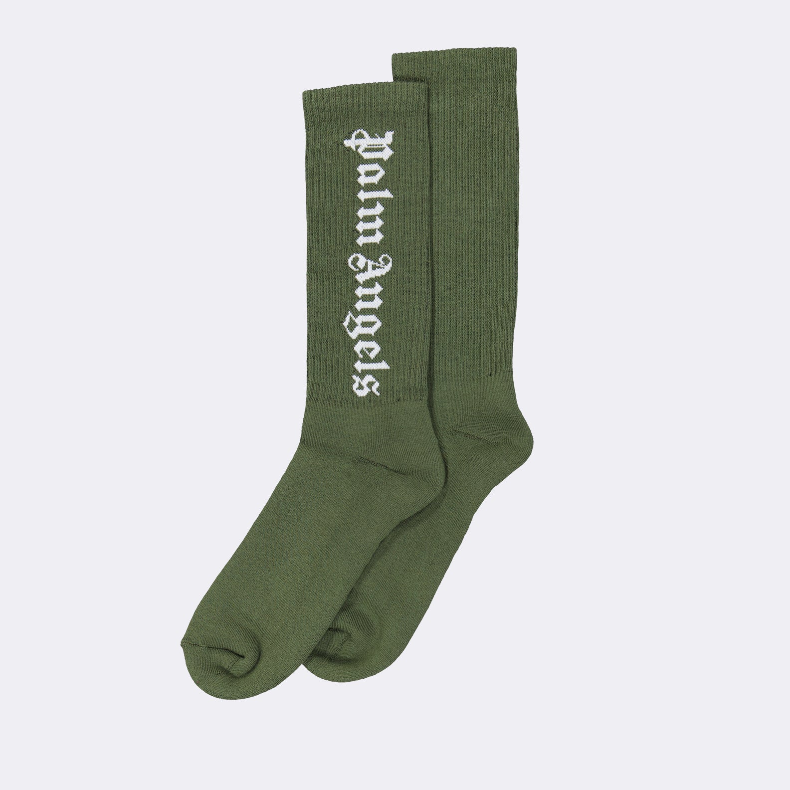 Palm Angels, khaki logo socks, luxury socks, men's accessories, designer socks