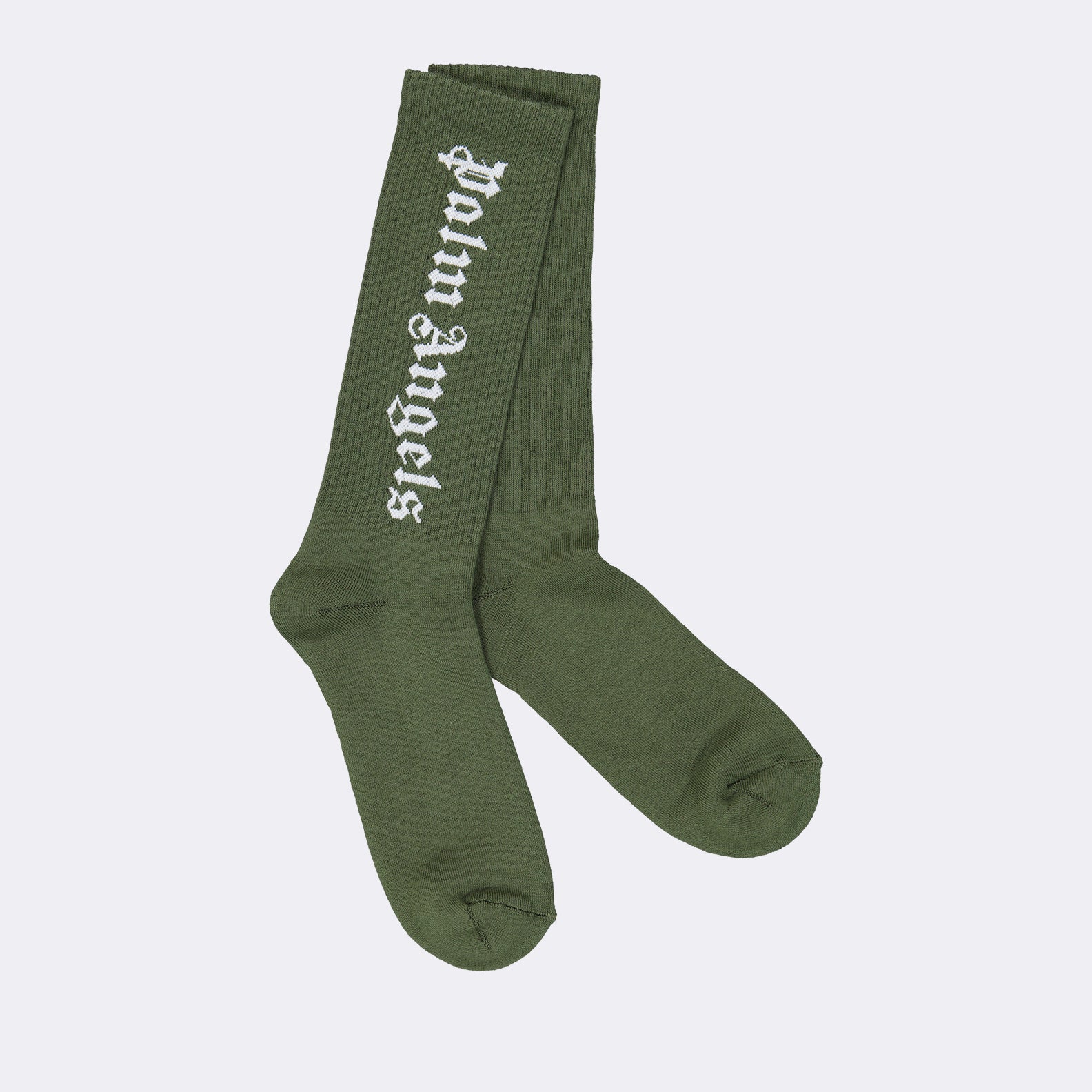 Palm Angels, khaki logo socks, luxury socks, men's accessories, designer socks