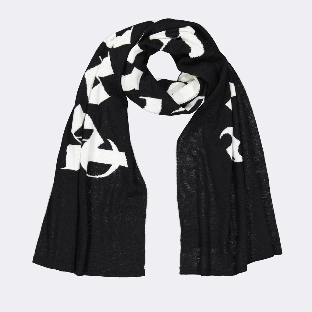 Palm Angels scarf, luxury accessory, black and white scarf, designer scarf, stylish scarf