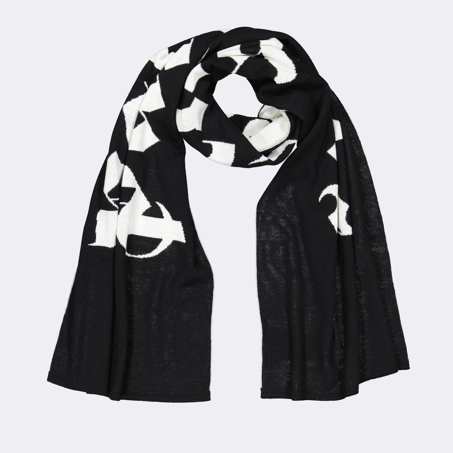 Palm Angels scarf, luxury accessory, black and white scarf, designer scarf, stylish scarf