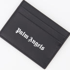 Palm Angels, black leather card holder, luxury accessory, men's designer card holder, elegant card wallet