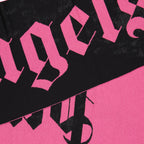 Palm Angels, logo scarf, luxury accessory, black and pink scarf, designer scarf