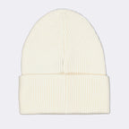 Palm Angels beanie, white logo beanie, luxury headwear, fashion accessory, high-end beanie