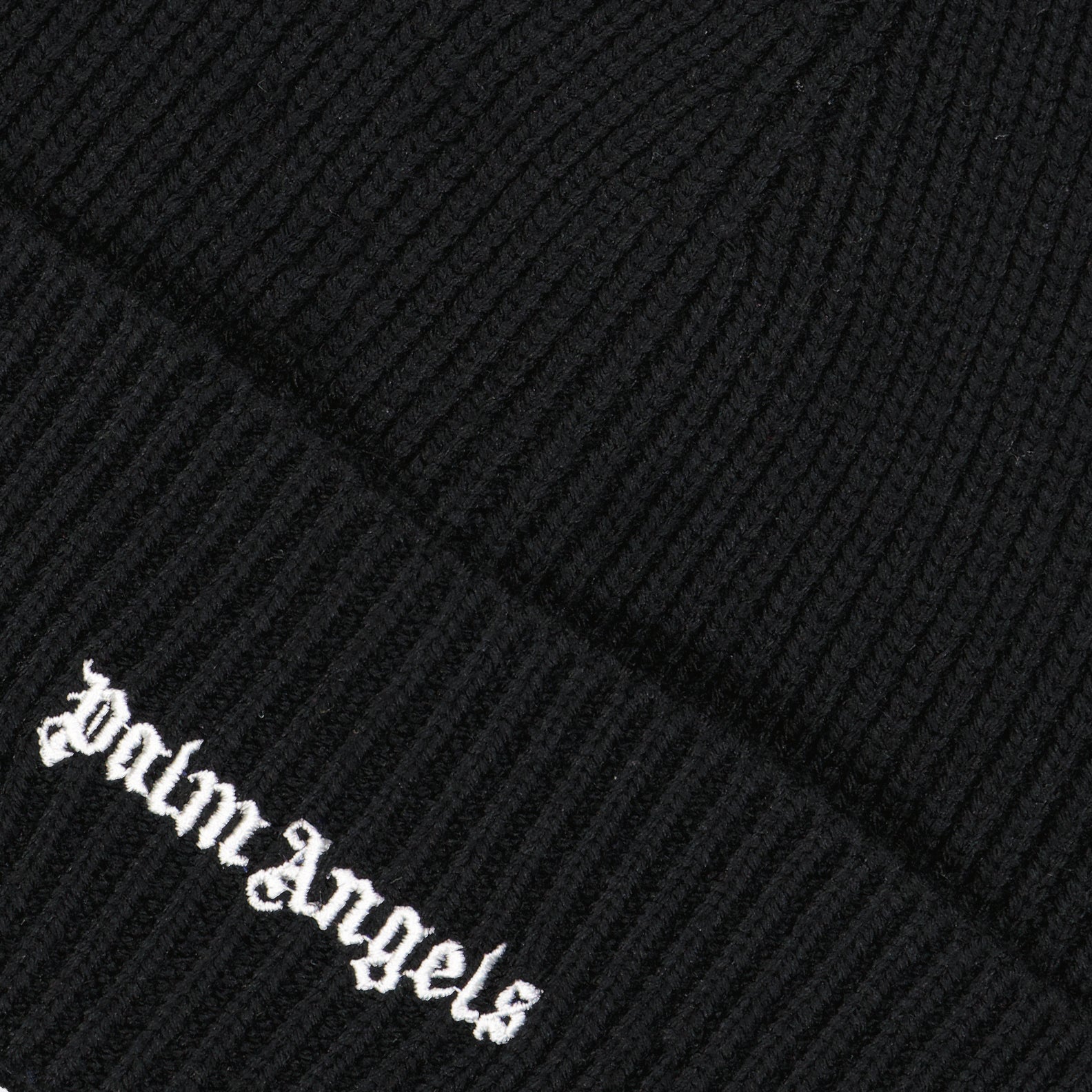 Palm Angels beanie, black logo beanie, luxury knit beanie, high-end winter accessories, designer beanie