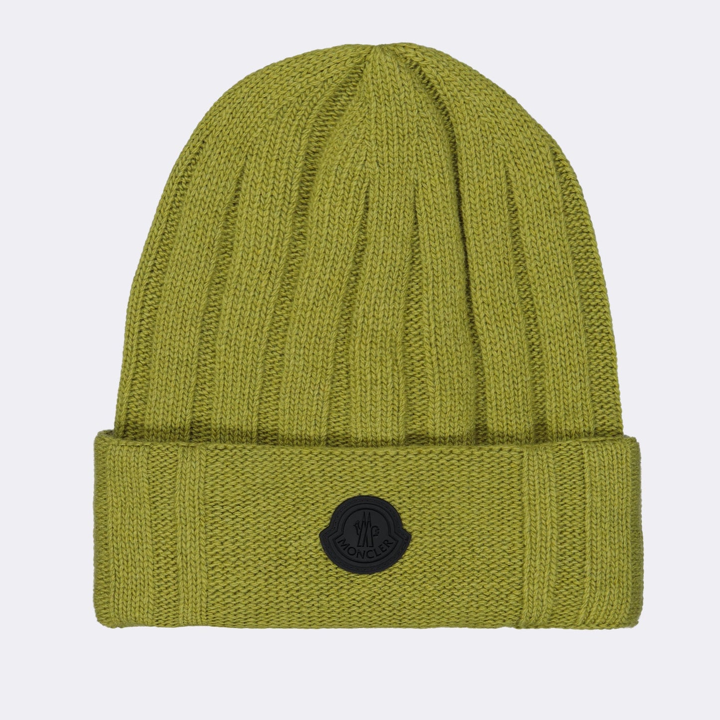 Moncler, green beanie, luxury winter accessory, logo beanie, sophisticated style