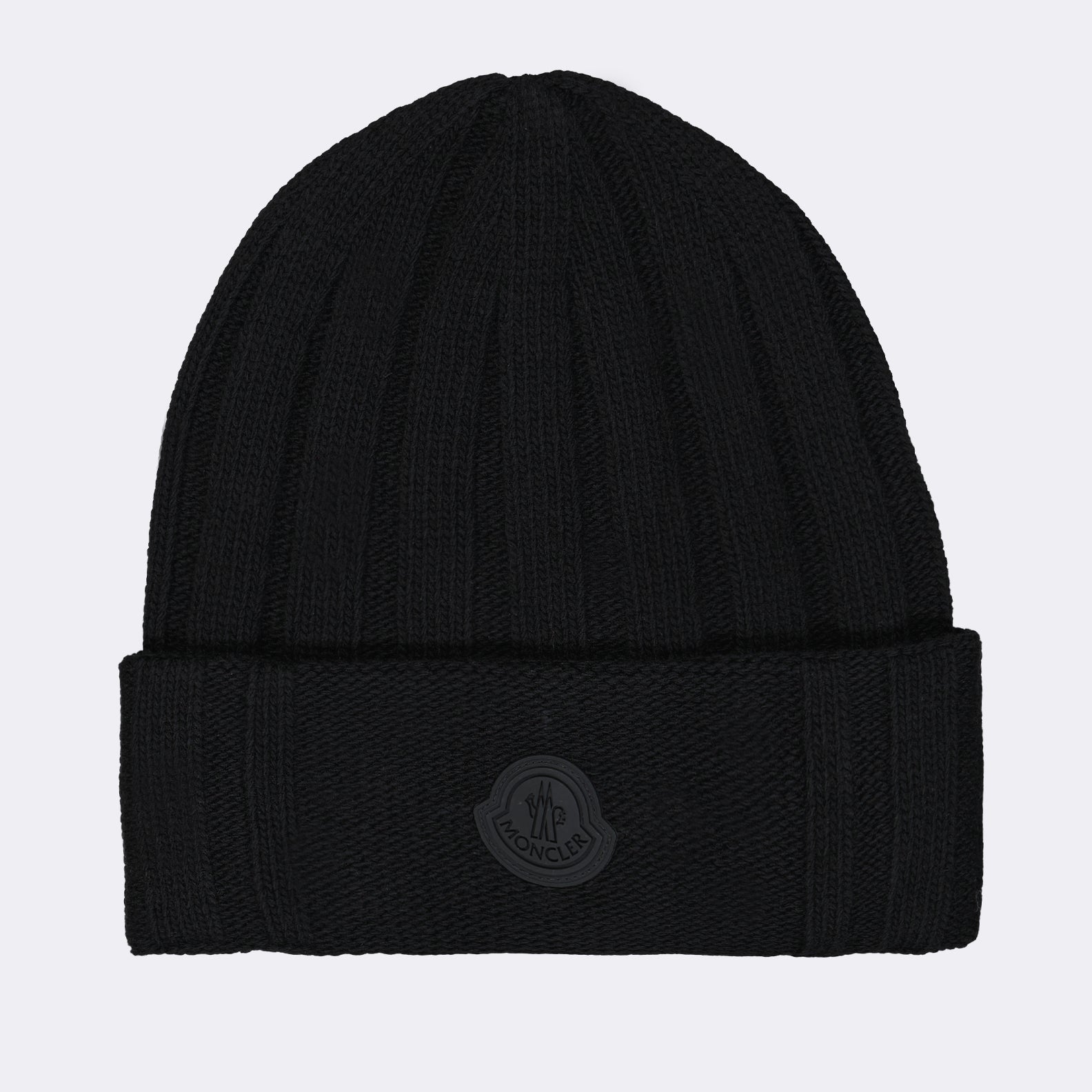 Moncler, black beanie, luxury accessories, logo beanie, high-end fashion