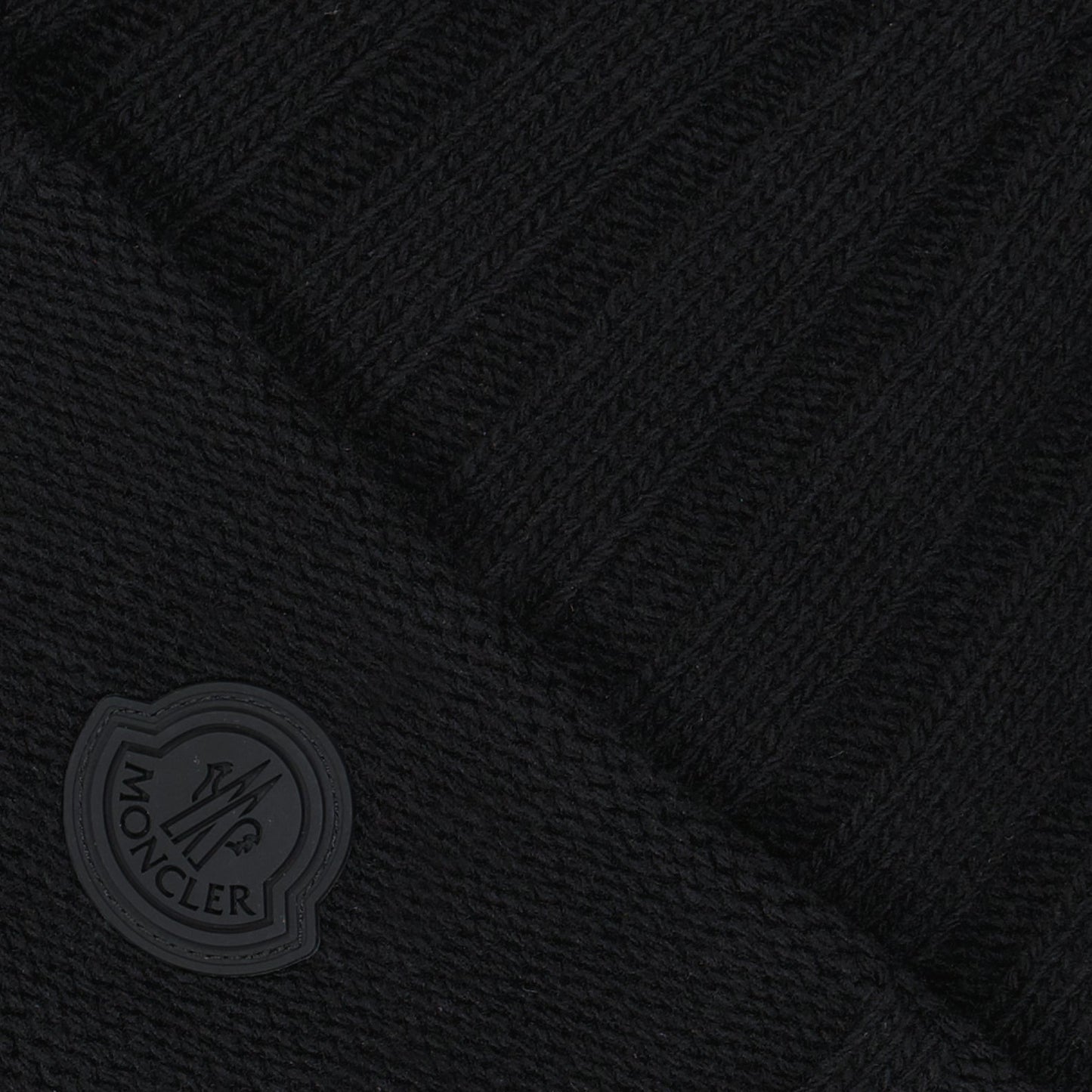 Moncler, black beanie, luxury accessories, logo beanie, high-end fashion