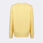 Prada pull, wool and cashmere, luxury knitwear, yellow pull, elegant fashion