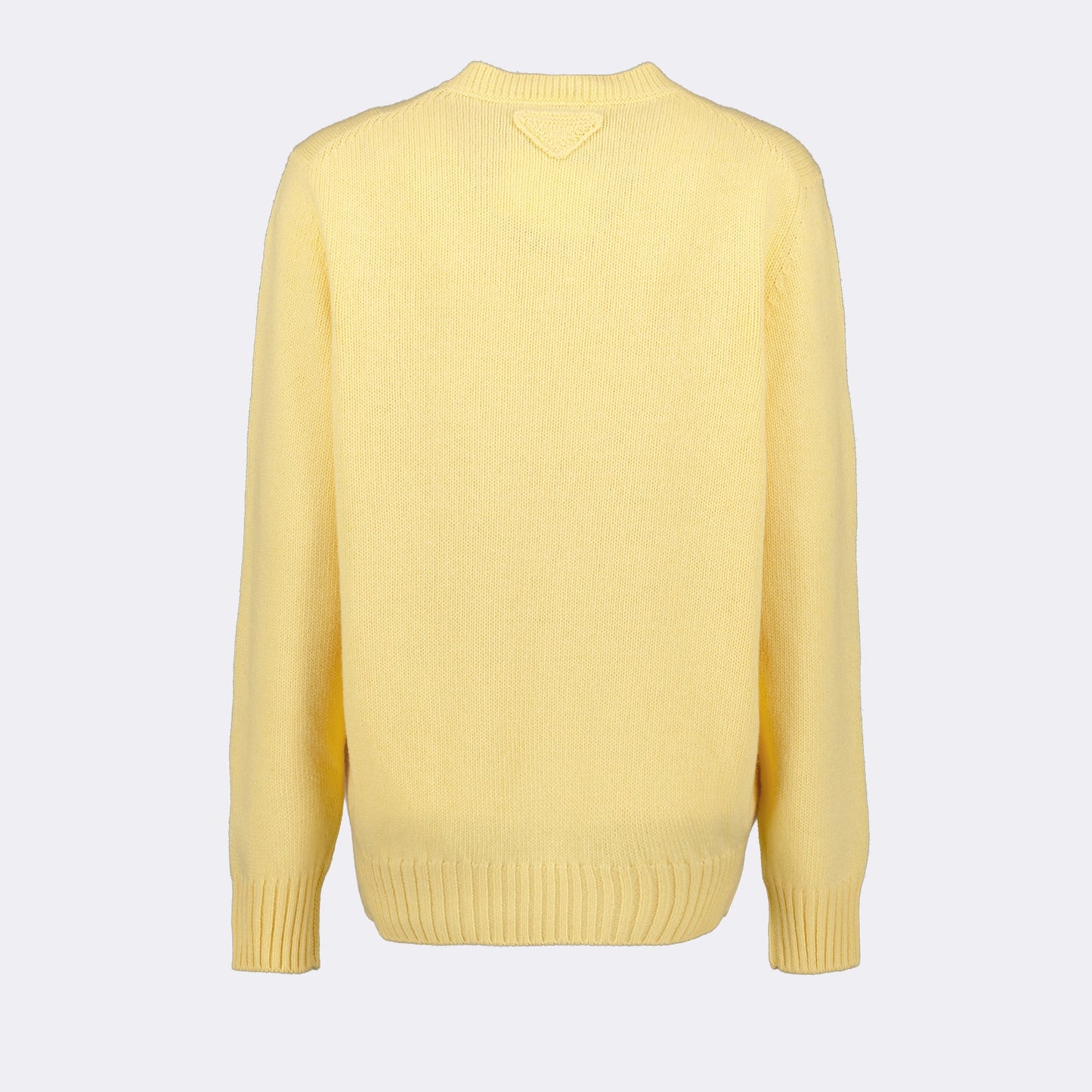 Prada pull, wool and cashmere, luxury knitwear, yellow pull, elegant fashion